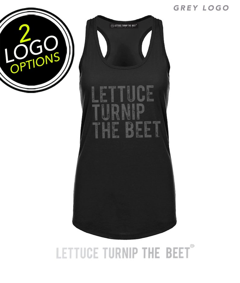 Lettuce turnip the beet ® trademark brand OFFICIAL SITE black women's racerback tank top shirt dance music yoga spinning crossfit farmer image 1