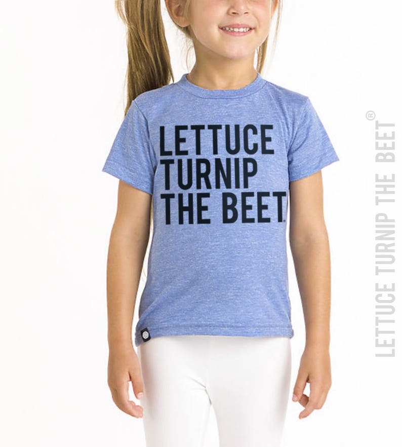 lettuce turnip the beet ® trademark brand OFFICIAL SITE light blue heather track shirt with logo baby and toddler sizes image 4