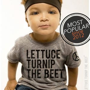 lettuce turnip the beet ® trademark brand OFFICIAL SITE - heather grey track shirt with classic logo - funny music dance foodie kid t shirt