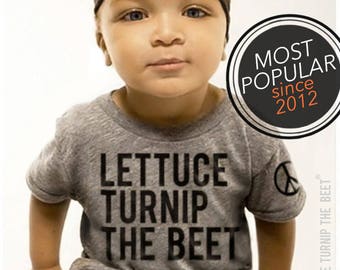 lettuce turnip the beet ® trademark brand OFFICIAL SITE - heather grey track shirt with classic logo - funny music dance foodie kid t shirt