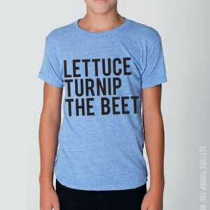 lettuce turnip the beet ® trademark brand OFFICIAL SITE light blue heather track shirt with logo baby and toddler sizes image 3