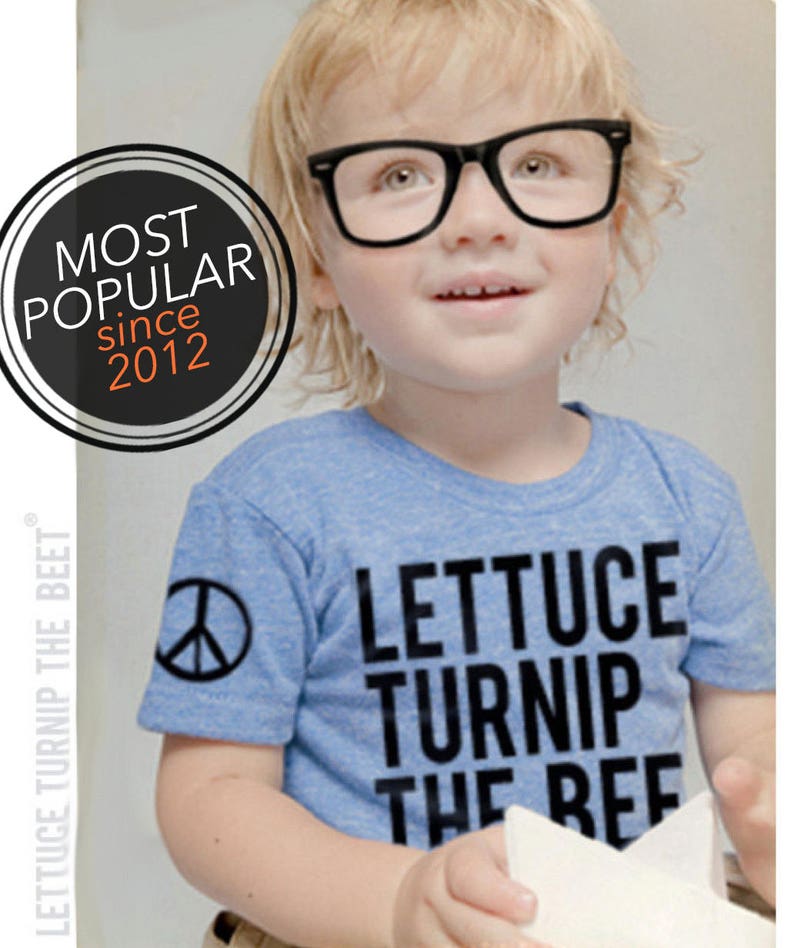 lettuce turnip the beet ® trademark brand OFFICIAL SITE light blue heather track shirt with logo baby and toddler sizes image 1