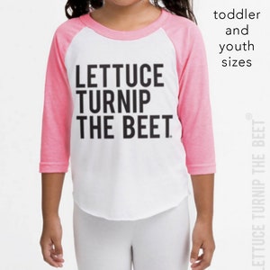 SALE Lettuce turnip the beet ® OFFICIAL SITE neon pink baseball jersey lightweight shirt dance pun music vegetarian logo barre yoga image 2