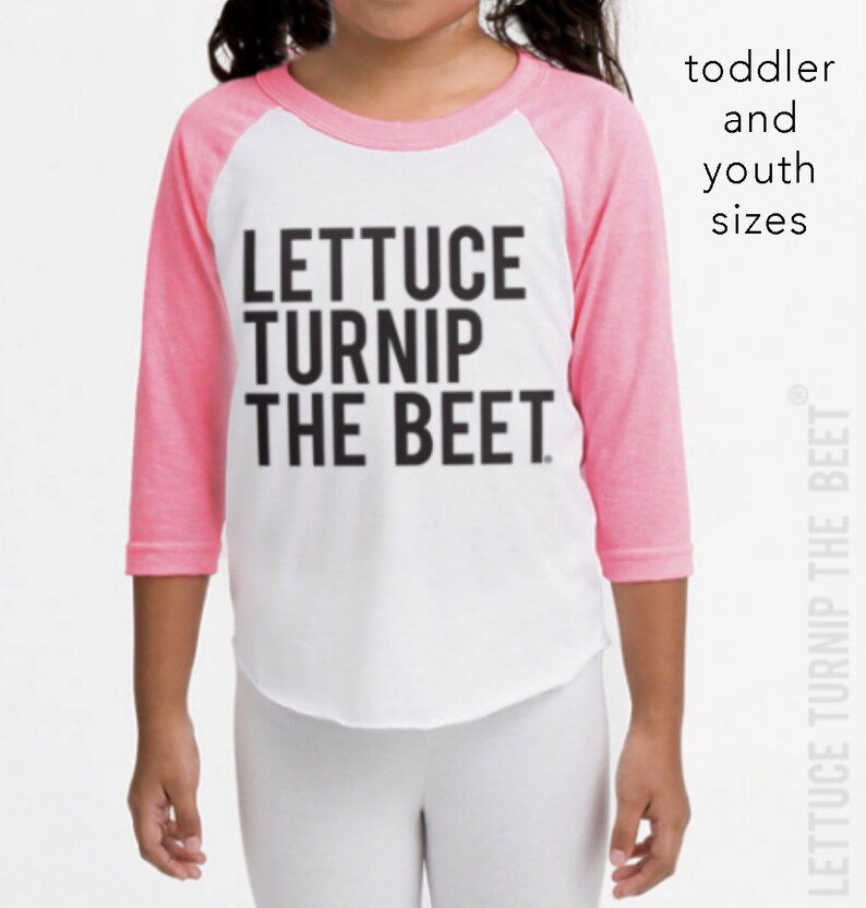 SALE Lettuce turnip the beet ® OFFICIAL SITE neon pink baseball jersey lightweight shirt dance pun music vegetarian logo barre yoga image 2