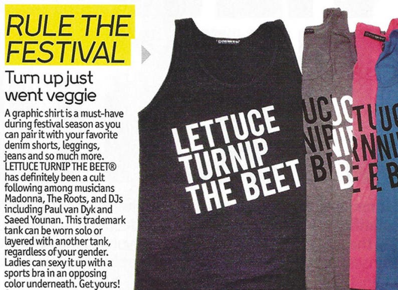 SALE Lettuce turnip the beet ® trademark brand OFFICIAL site unisex sizes bright blue tank top with classic logo as seen in DJ Mag image 5