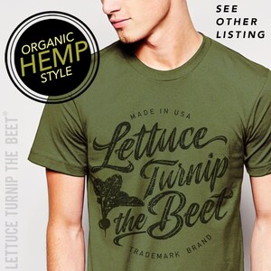 SALE Lettuce turnip the beet ® trademark brand OFFICIAL SITE grey heather t shirt with cursive logo farm funny dance music vegan garden image 9