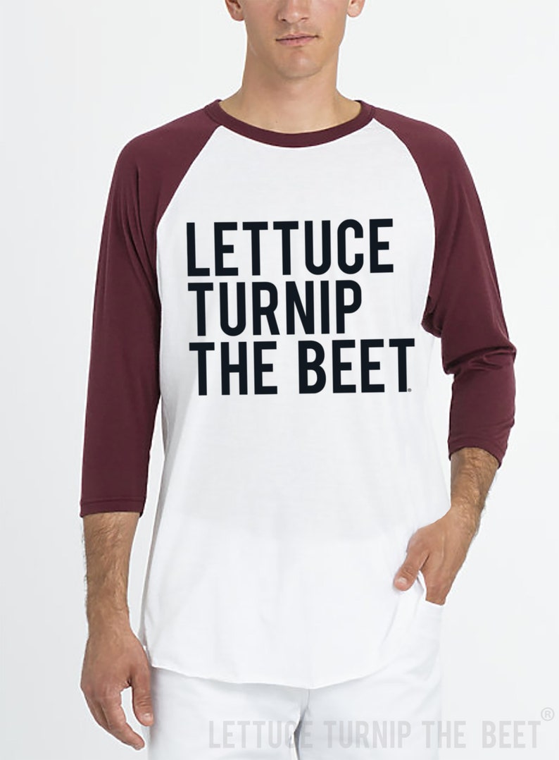 Lettuce turnip the beet ® trademark brand OFFICIAL SITE crimson red baseball jersey lightweight shirt crossfit music gym vegan funny image 4