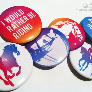 Equestrian Pinback Button Set - 6 Pack - 1.5