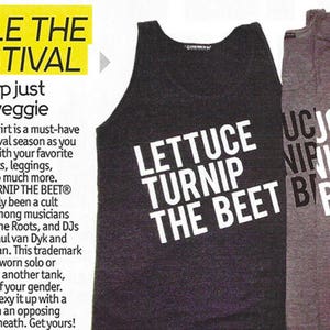 Lettuce turnip the beet ® trademark brand official site dark grey tank top funny music crossfit zumba dance festival barre yoga gym RHONY image 5