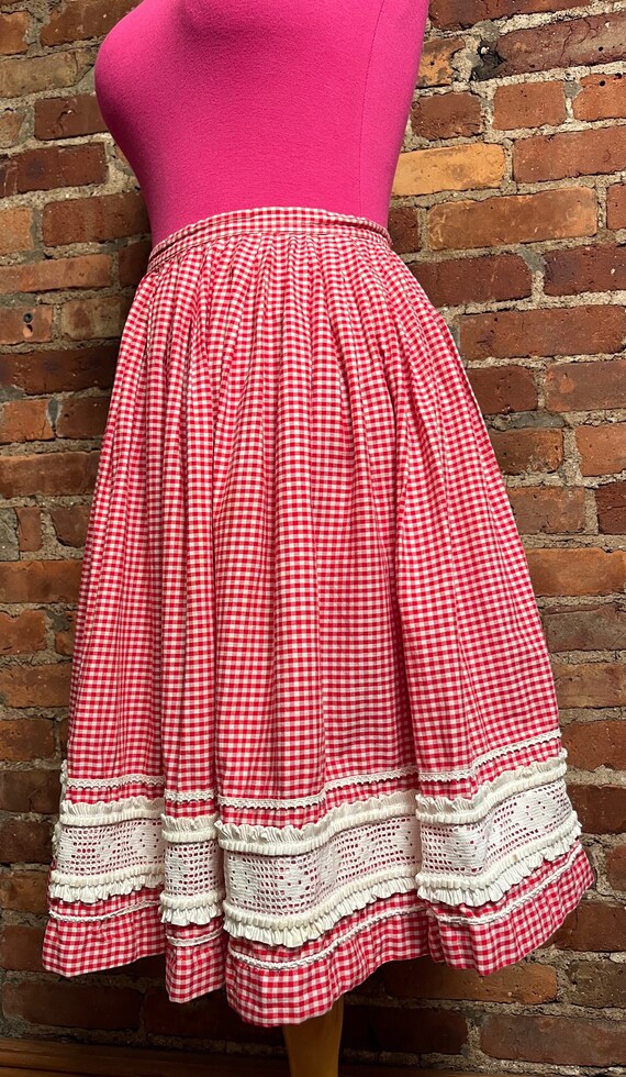 Vintage Red Gingham Skirt by Bobbie Brooks - image 2