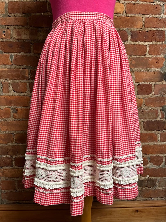 Vintage Red Gingham Skirt by Bobbie Brooks - image 1