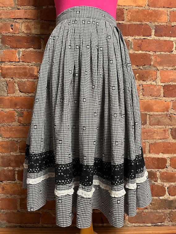 Vintage Black & White Gingham Skirt
