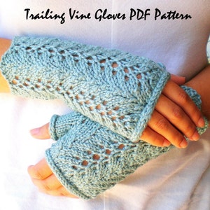 PDF Knitting Pattern - Lace Fingerless Gloves