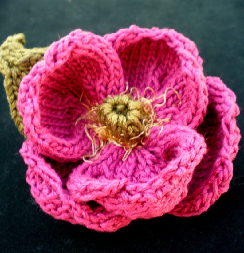 Instant Download PDF Knit Flower Pattern Peony Knitted Flower image 3