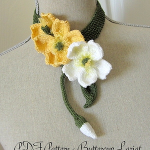 Digital Knit Flower Pattern Buttercup Lariat image 1