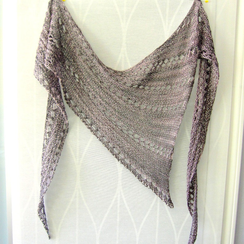 PDF Knitting Pattern Instant Download Twiggy Skinny Triangle Shawl Scarf image 3