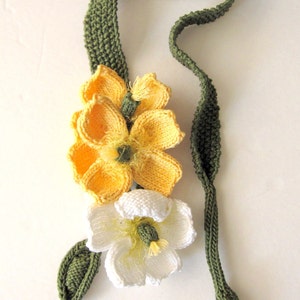 Digital Knit Flower Pattern Buttercup Lariat image 4