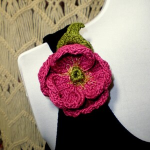Instant Download PDF Knit Flower Pattern Peony Knitted Flower image 2