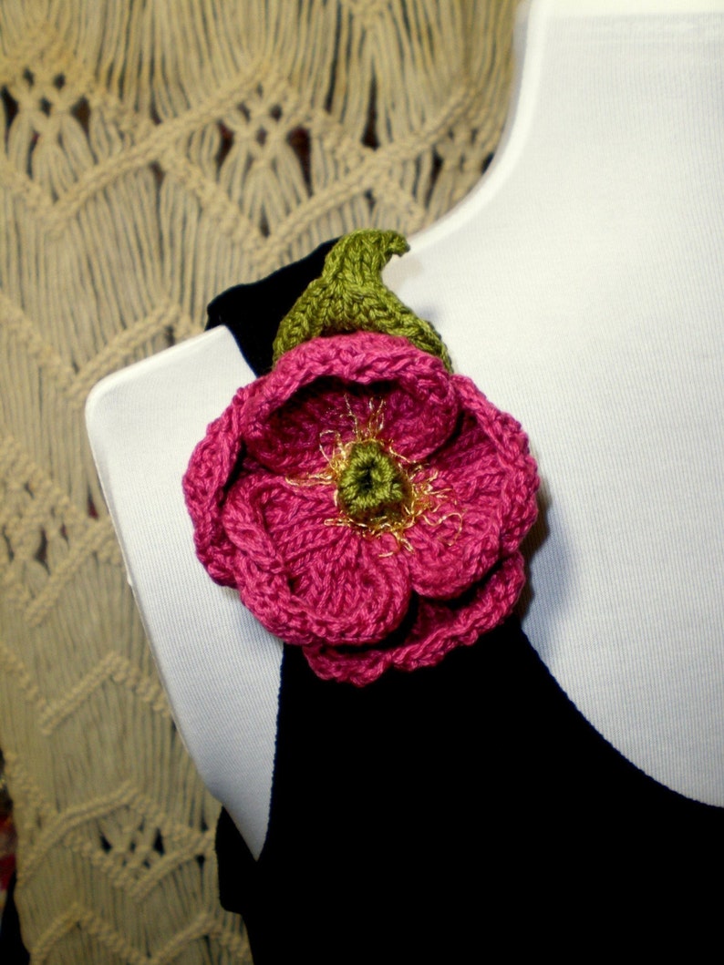 Instant Download PDF Knit Flower Pattern Peony Knitted Flower image 2