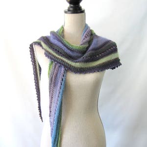 PDF Knitting Pattern Instant Download Twiggy Skinny Triangle Shawl Scarf image 9