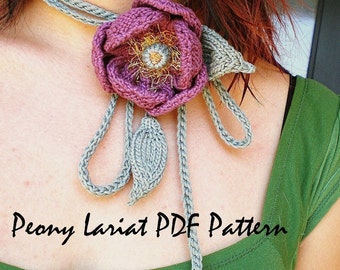 PDF Knitting Pattern - Peony Lariat