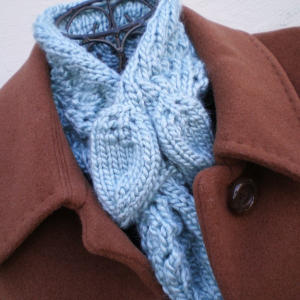 PDF Knitting Pattern - Leaves Scarf / Ascot