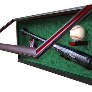 Baseball Bat, Baseball and Card Display Case