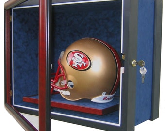 Super Bowl LV Engraved Mahogany Mini Football Helmet Display Case Super Bowl 55