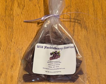 Huckleberry Licorice - Soft and Chewy - 8 oz.