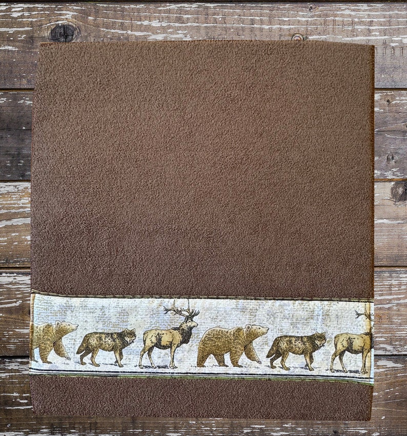 kitchen & dining prints – wolf & bear prints Images... Complete Kitchen Set in Dark Brown With Elk, Bear, and Wolf-towel, Dish ...