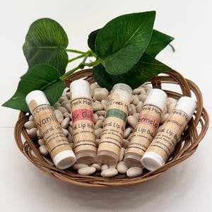 Natural Lip Balm - Various Flavors - Natural Ingredients: bees wax, coconut oil, and flavoring