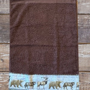 kitchen & dining prints – wolf & bear prints Images... Complete Kitchen Set in Dark Brown With Elk, Bear, and Wolf-towel, Dish ...