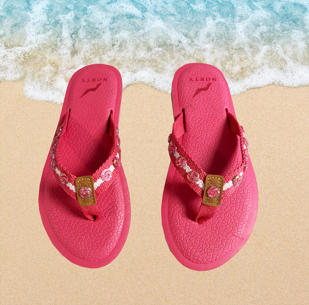 Pink Sabdals Bright Pink Sandals With Pink Glitter Cabochon - Size 6 and 8 - Etsy
