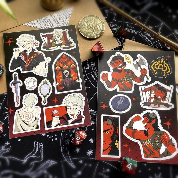 Baulders Gate 3 Astarion & Karlach Sticker Sheet