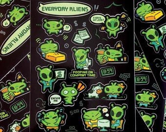 Alien Sticker Sheet: Jobs