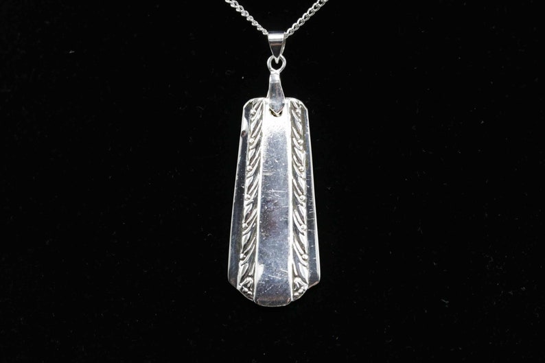 Wedding Birthday Silverware Silver Spoon Pendant CAMELOT Jewelry Necklace Vintage Gift Anniversary