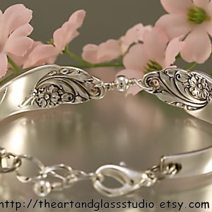 Silver Spoon Bracelet EVENING STAR Jewelry Vintage, Silverware image 4