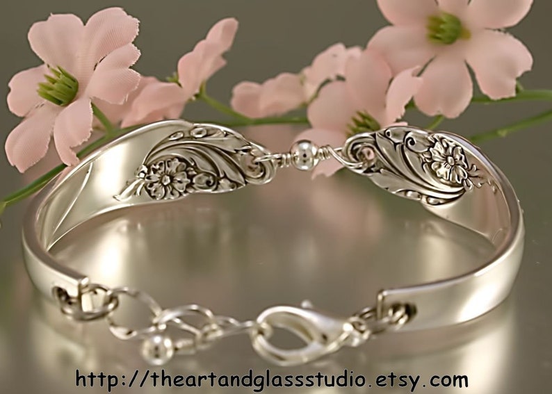 Silver Spoon Bracelet EVENING STAR Jewelry Vintage, Silverware image 4