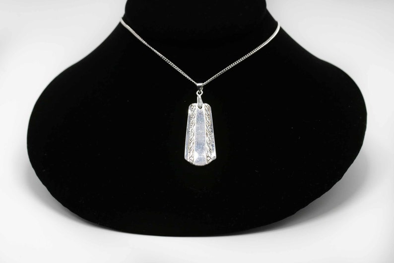 Wedding Birthday Silverware Silver Spoon Pendant CAMELOT Jewelry Necklace Vintage Gift Anniversary