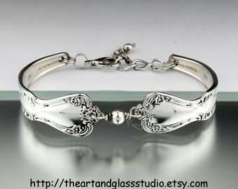 Silver Spoon Bracelet ELEGANT LADY Jewelry Vintage, Silverware