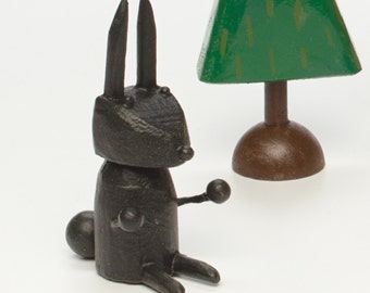 bunny figure | brown bunny | white rabbit | black rabbit | rabbit figure | christmas putz | tiny forest | build a forest | woodland scene
