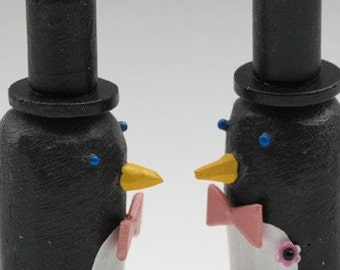 Gay Penguin Wedding Cake Toppers