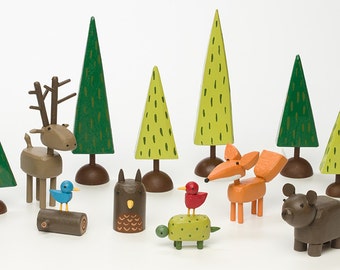 forest set | christmas putz | tiny forest | build a forest | woodland scene | forest scene