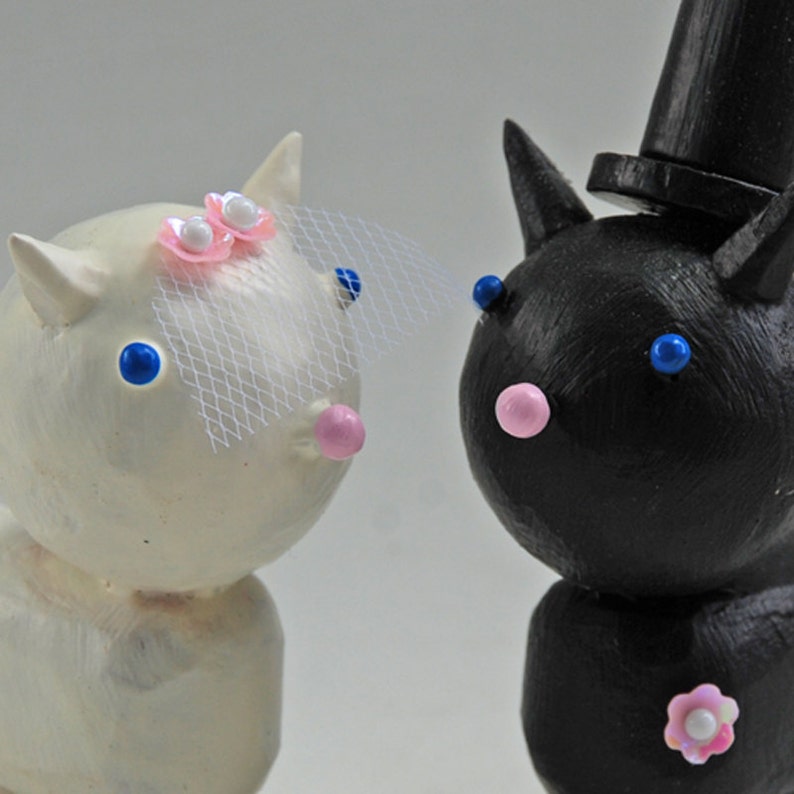 Bride and Groom Kitties Wedding Cake Toppers Cat Wedding Etsy