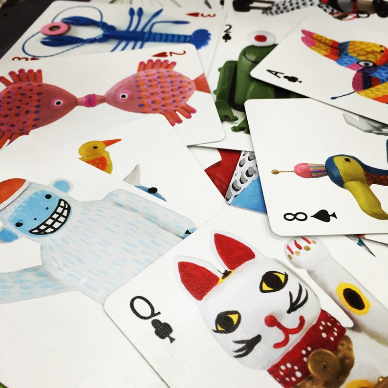 Playing Card Deck with animalsplay any card game, fortune telling or storytelling with kids great for camping or road trip image 2