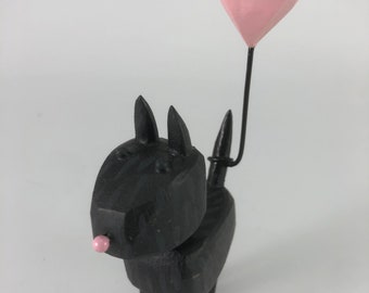Black Dog or Cat | Dog Sculpture | Custom Pet Portrait | folk art animal