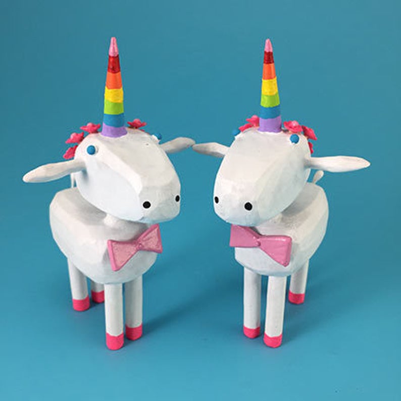 Unicorn Wedding Cake Toppers image 5