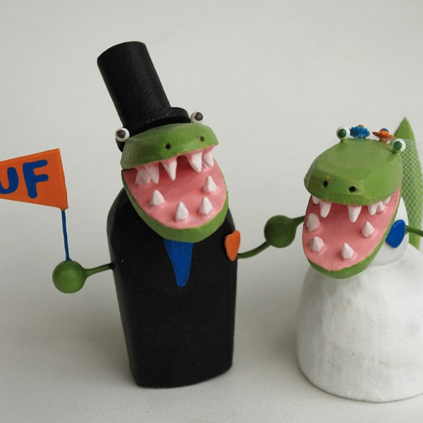 Custom Florida gator wedding cake toppers - reserved for woohoolaur