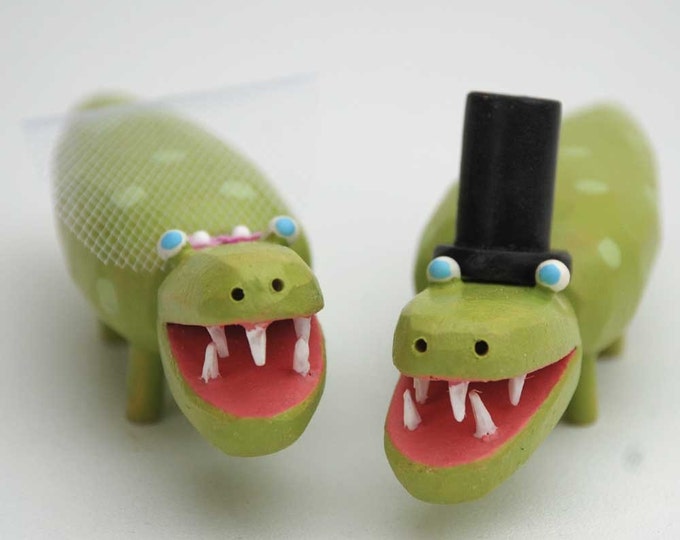 Python And Gator Cake Topper Smiling Gator Wedding Cake Toppers - Etsy