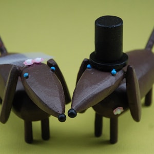 Dachshund Pastel de bodas Toppers imagen 1